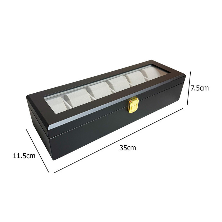 جعبه ساعت چوبی مدل W106 | با ظرفیت ۶ عدد ساعت