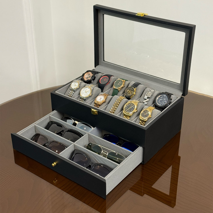جعبه ساعت و عینک مدل WG106 | با ظرفیت ۱۲ ساعت و ۶ عینک