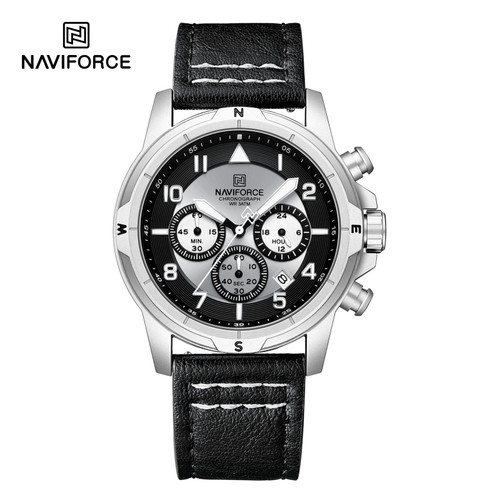 ساعت مچی عقربهای مردانه نیوی فورس مدل NF8077 S/W/B - اورجینال